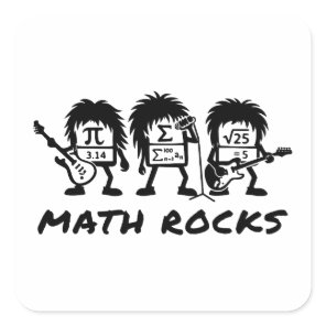 Math Rocks Academic Rock Band Humor Square Sticker