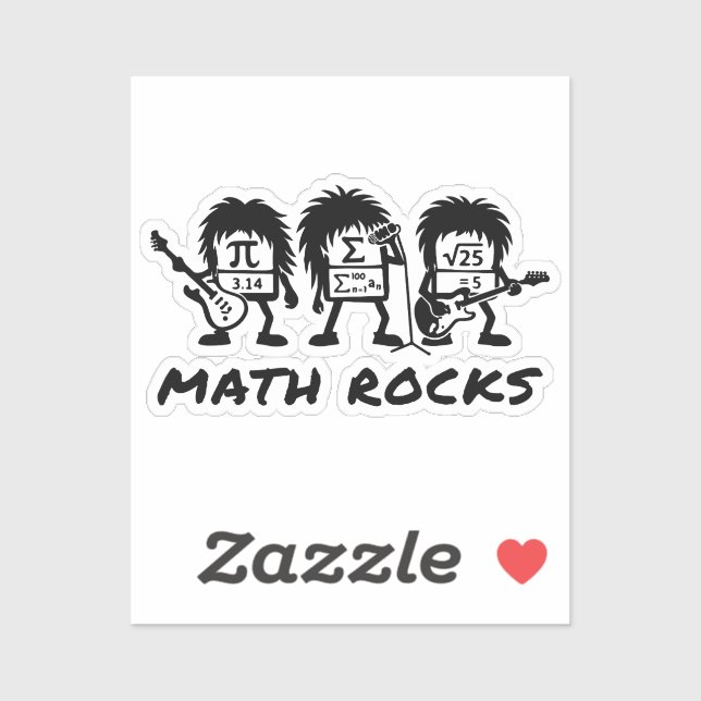 Math Rocks Academic Rock Band Humor Sticker (Sheet)