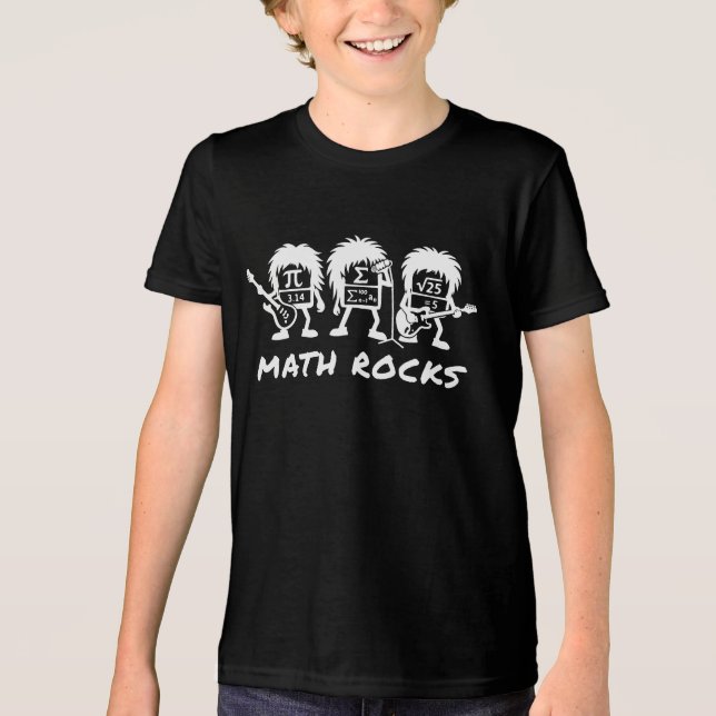 Math Rocks Academic Rock Band Humor Tri-Blend Shirt (Front)