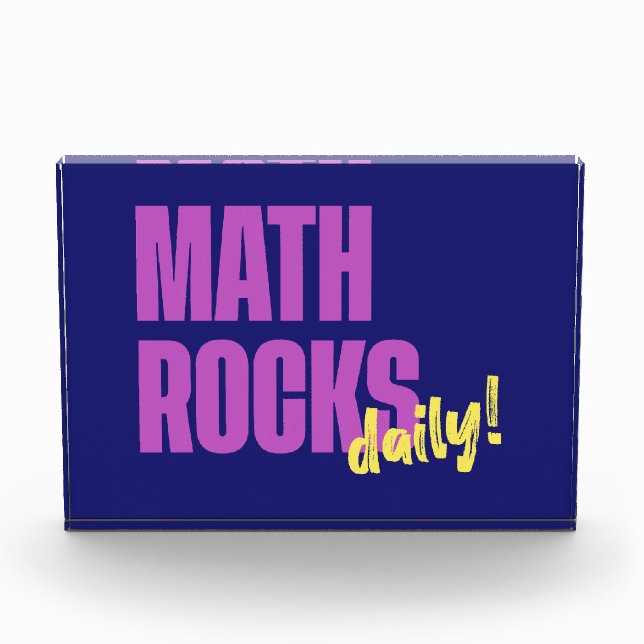 Math Rocks Daily Acrylic Award (Front)