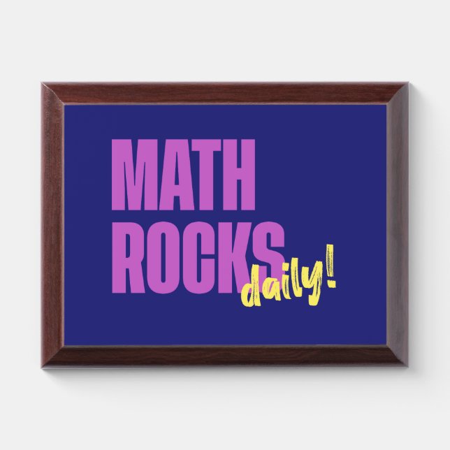 Math Rocks Daily Award Plaque (Horizontal)