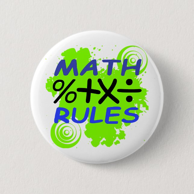 Math Rules Pinback Button (Front)