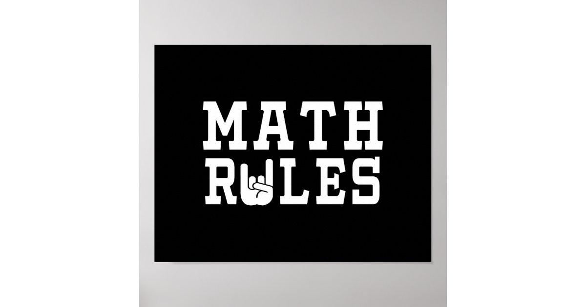 Math Rules Poster | Zazzle