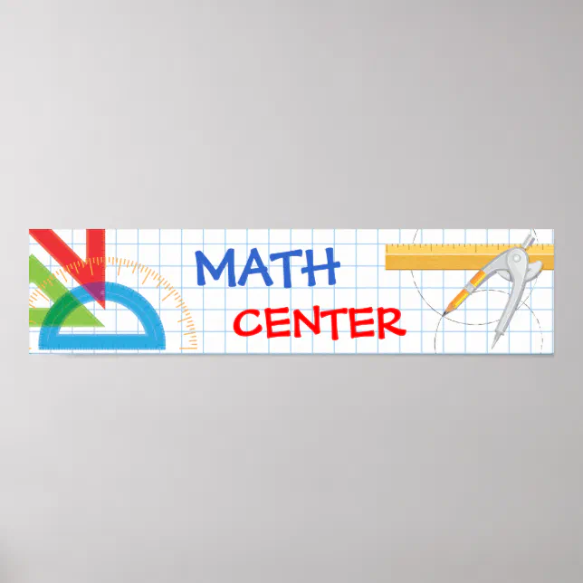 Math Subject Banner Math School Banner Poster | Zazzle
