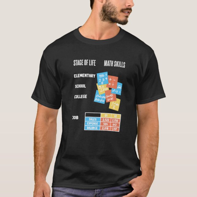 Math School College Job Pupils Teacher Nerd Geek J T-Shirt (Front)