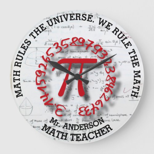 Math School College Or University Teacher Large Clock