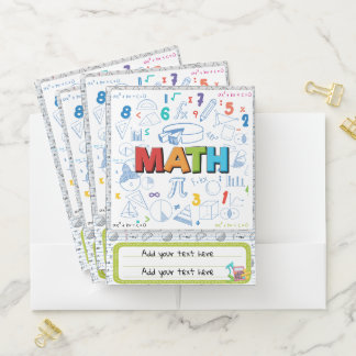 Math School Subject Pocket Folder