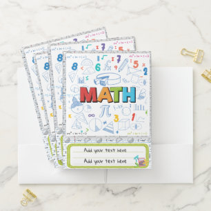 Math School Subject Pocket Folder