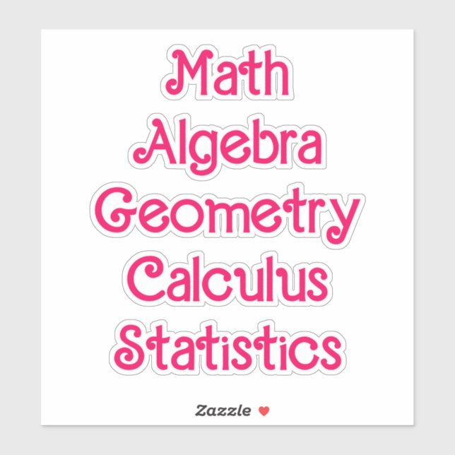 Math School Subject Sticker (Sheet)