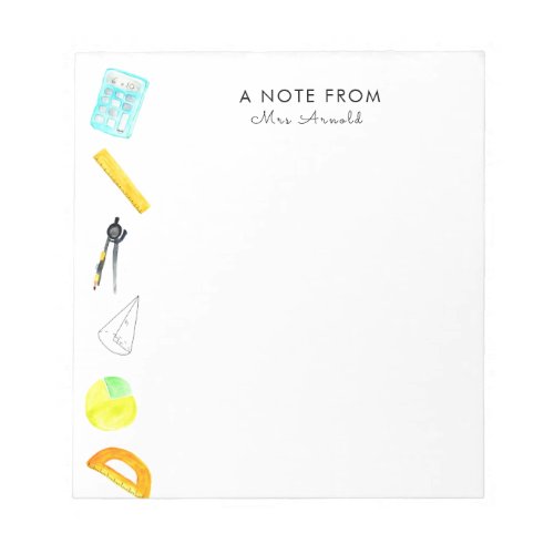 Math school teacher gift notepad