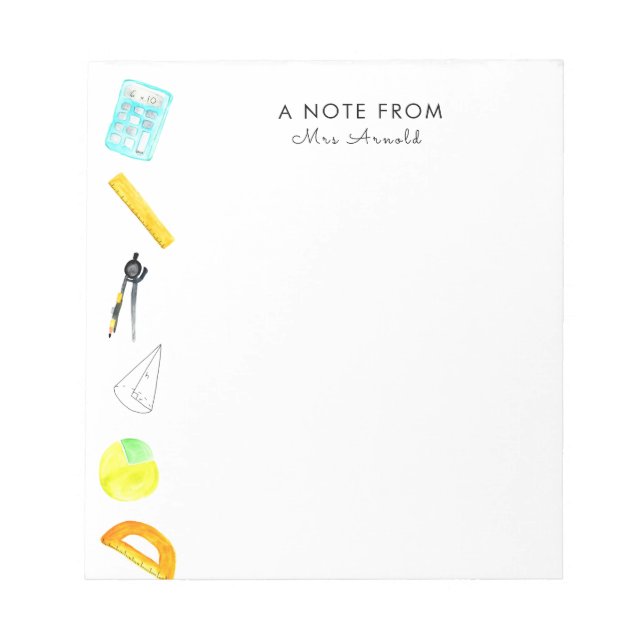 Math school teacher gift notepad (Front)
