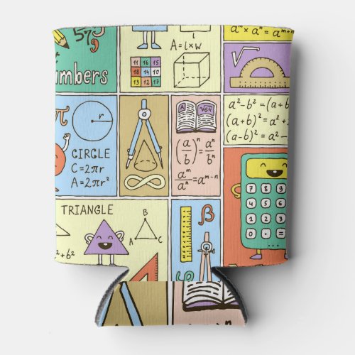 Math science colorful vintage banners can cooler