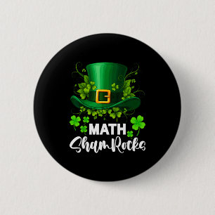 Math Shamrocks St. Patricks Day School Button