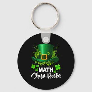 Math Shamrocks St. Patricks Day School Keychain