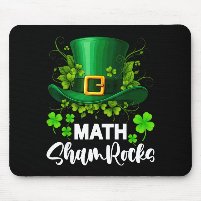 Math Shamrocks St. Patricks Day School  Mouse Pad (Front)