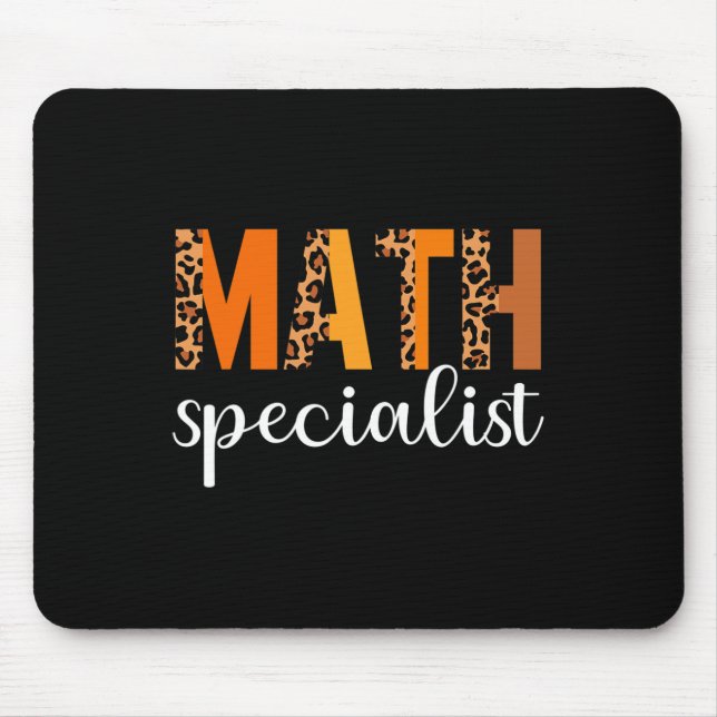 Math Specialist Leopard Thanksgiving Day Funny Fal Mouse Pad (Front)