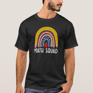 Math Squad Rainbow Cool Math Teacher Back To Schoo T-Shirt