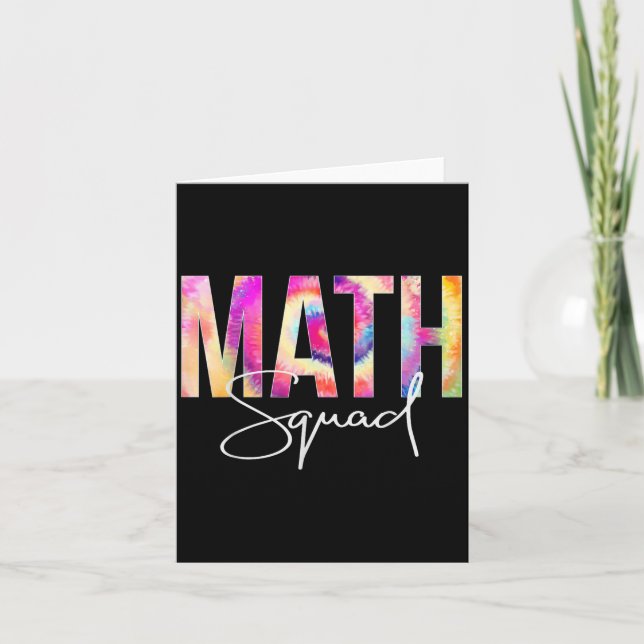 Math Squad Tie Dye Back To School Women Appreciati Card (Front)