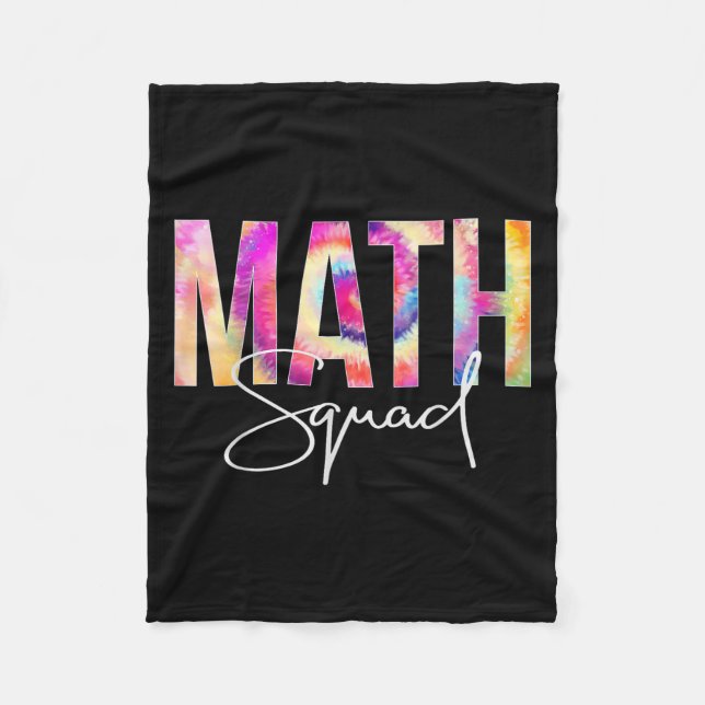 Math Squad Tie Dye Back To School Women Appreciati Fleece Blanket (Front)
