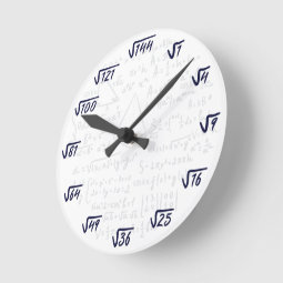 Math Square Root Round Clock | Zazzle