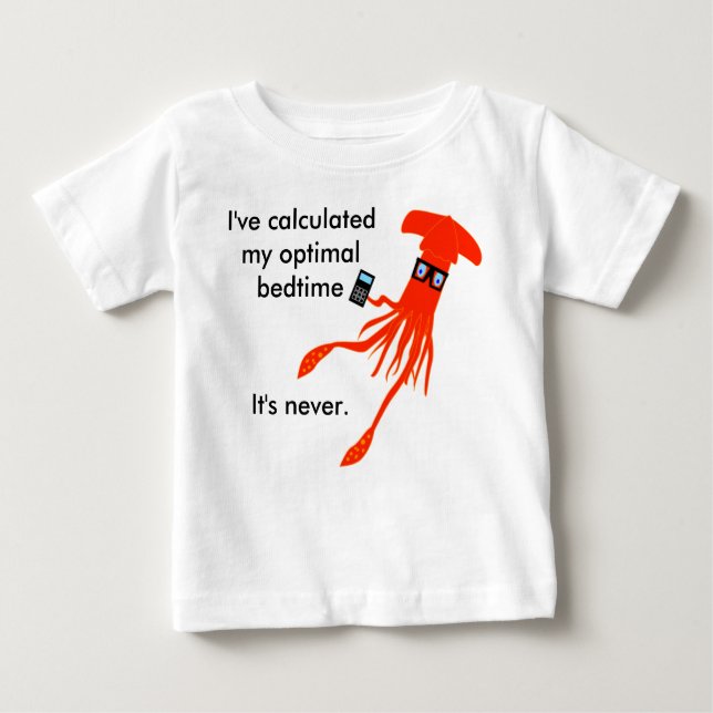 Math Squid Bedtime t-shirt (Front)