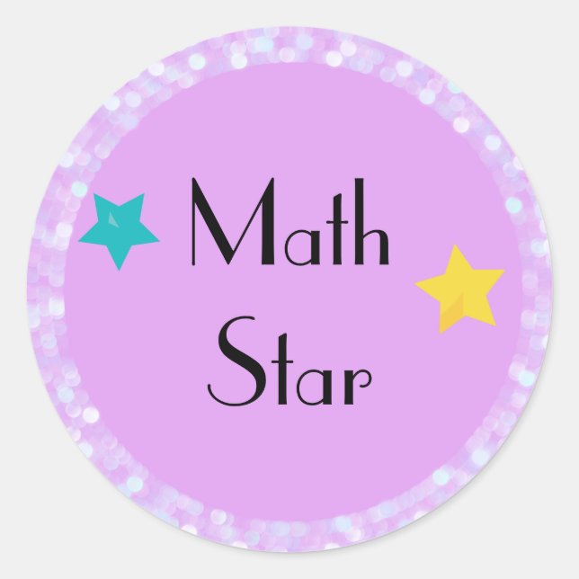 Math Star with Stars Classic Round Sticker (Front)