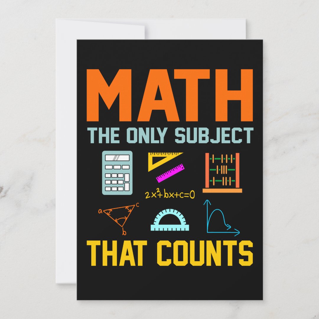 Math Subject Counts Mathematic Maths Teacher Invitation | Zazzle