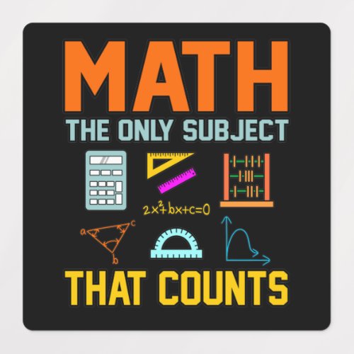 Math Subject Counts Mathematic Maths Teacher Labels