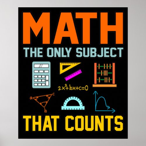 Math Subject Counts Mathematic Maths Teacher Poster