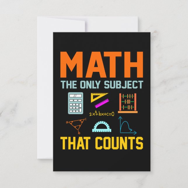 Math Subject Counts Mathematic Maths Teacher RSVP Card (Front)