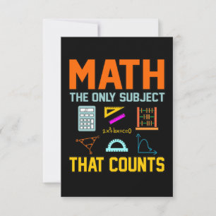 Math Subject Counts Mathematic Maths Teacher RSVP Card