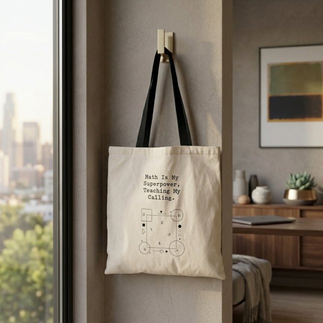 Math Superpower Teacher | Calling & Passion Tote Bag (Creator Uploaded)