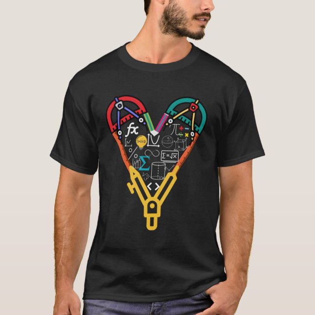 Math Symbol Formula Love For Math Teacher Math T-Shirt (Front)