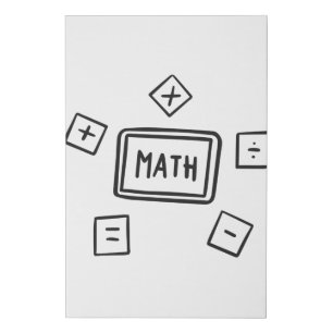 Math symbols for Kids Faux Canvas Print