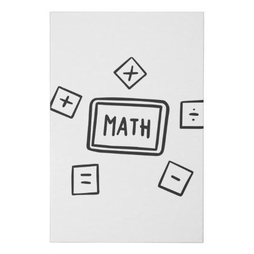 Math symbols for Kids Faux Canvas Print
