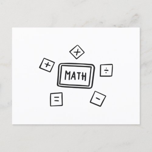 Math symbols for Kids Postcard