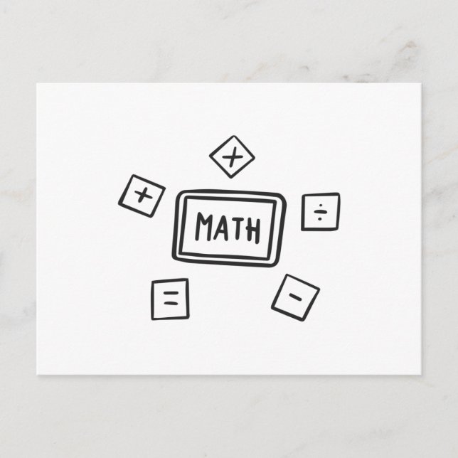 Math symbols for Kids Postcard (Front)