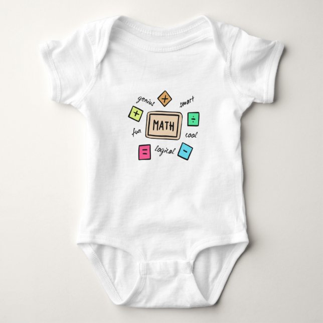 Math symbols for Students and Parents Baby Bodysuit (Front)