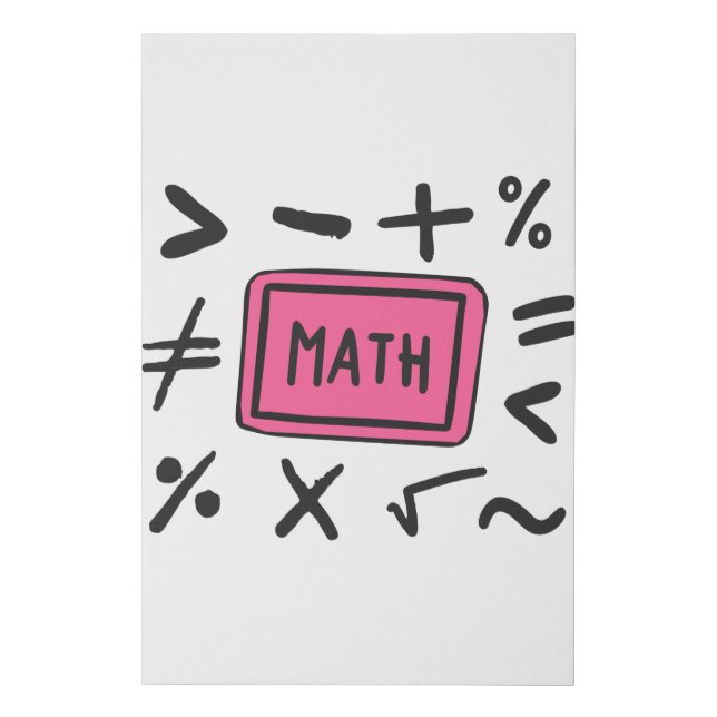 Math symbols for Students and Parents Faux Canvas Print (Front)