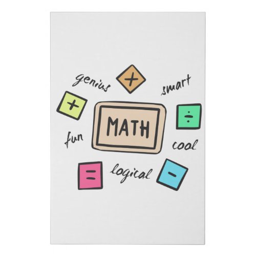Math symbols for Students and Parents Faux Canvas Print