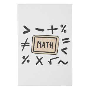 Math symbols for Students and Parents Faux Canvas Print