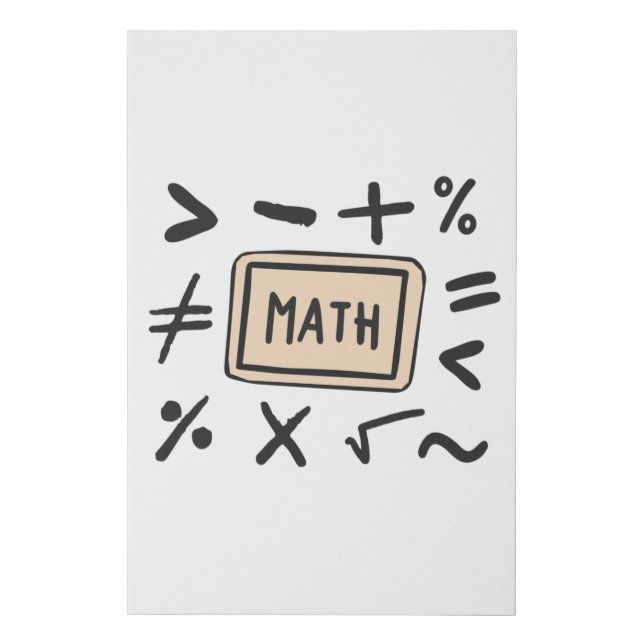 Math symbols for Students and Parents Faux Canvas Print (Front)