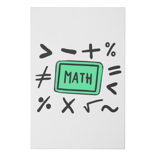 Math symbols for Students and Parents Faux Canvas Print