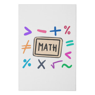 Math symbols for Students and Parents Faux Canvas Print