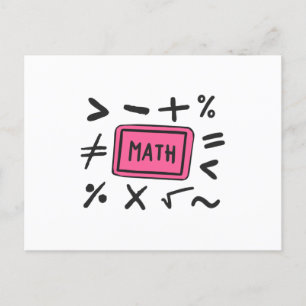 Math symbols for Students and Parents Postcard