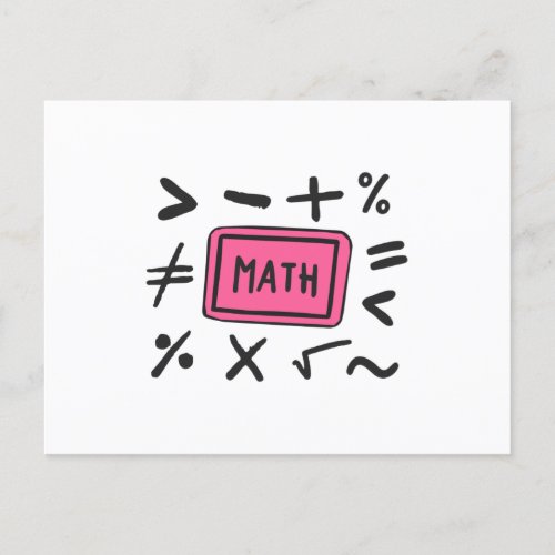 Math symbols for Students and Parents Postcard