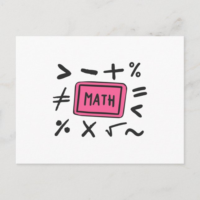 Math symbols for Students and Parents Postcard (Front)