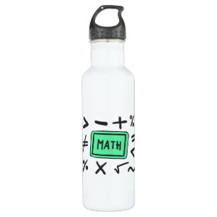 Math symbols for Students and Parents Stainless Steel Water Bottle