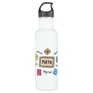 Math symbols for Students and Parents Stainless Steel Water Bottle