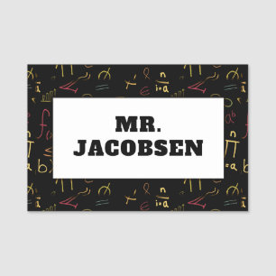 Math Symbols Frame Teacher Name Tag